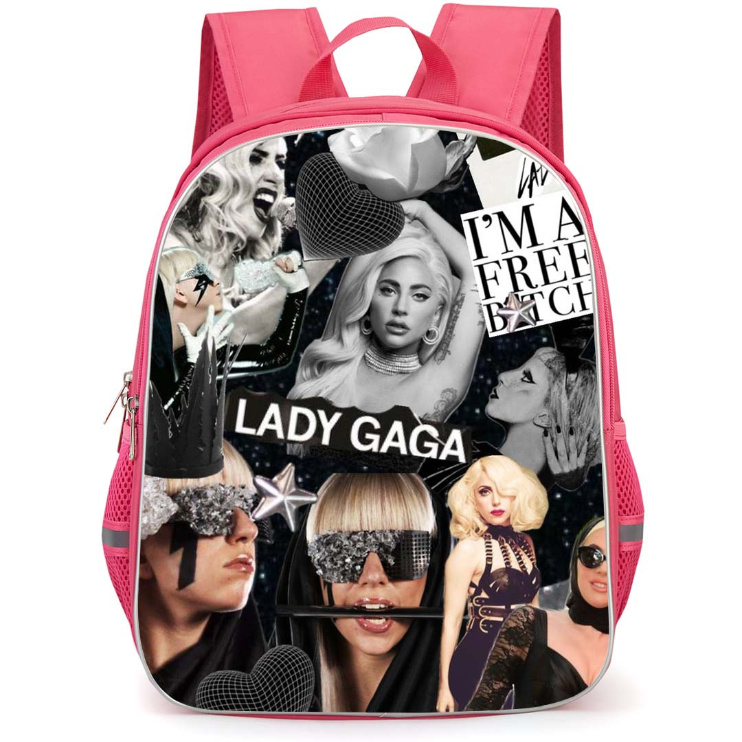 Lady Gaga Backpack StudentPack - Lady Gaga I Am A Free Bitch Collage Poster