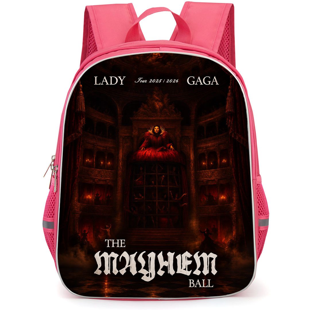 Lady Gaga Backpack School Bag StudentPack - Lady Gaga The Mayhem Ball Poster