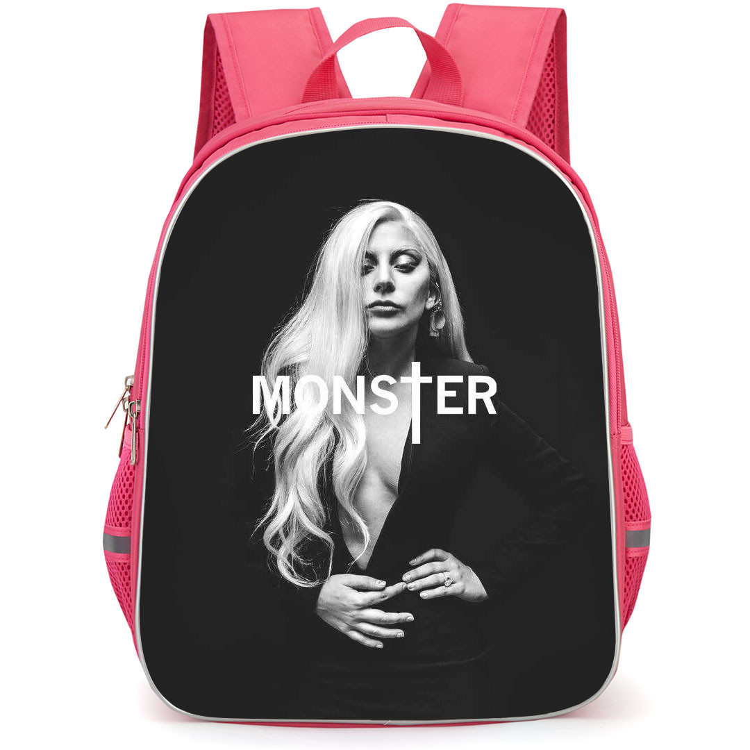 Lady Gaga Backpack StudentPack - Lady Gaga Monster Grayscale Portrait