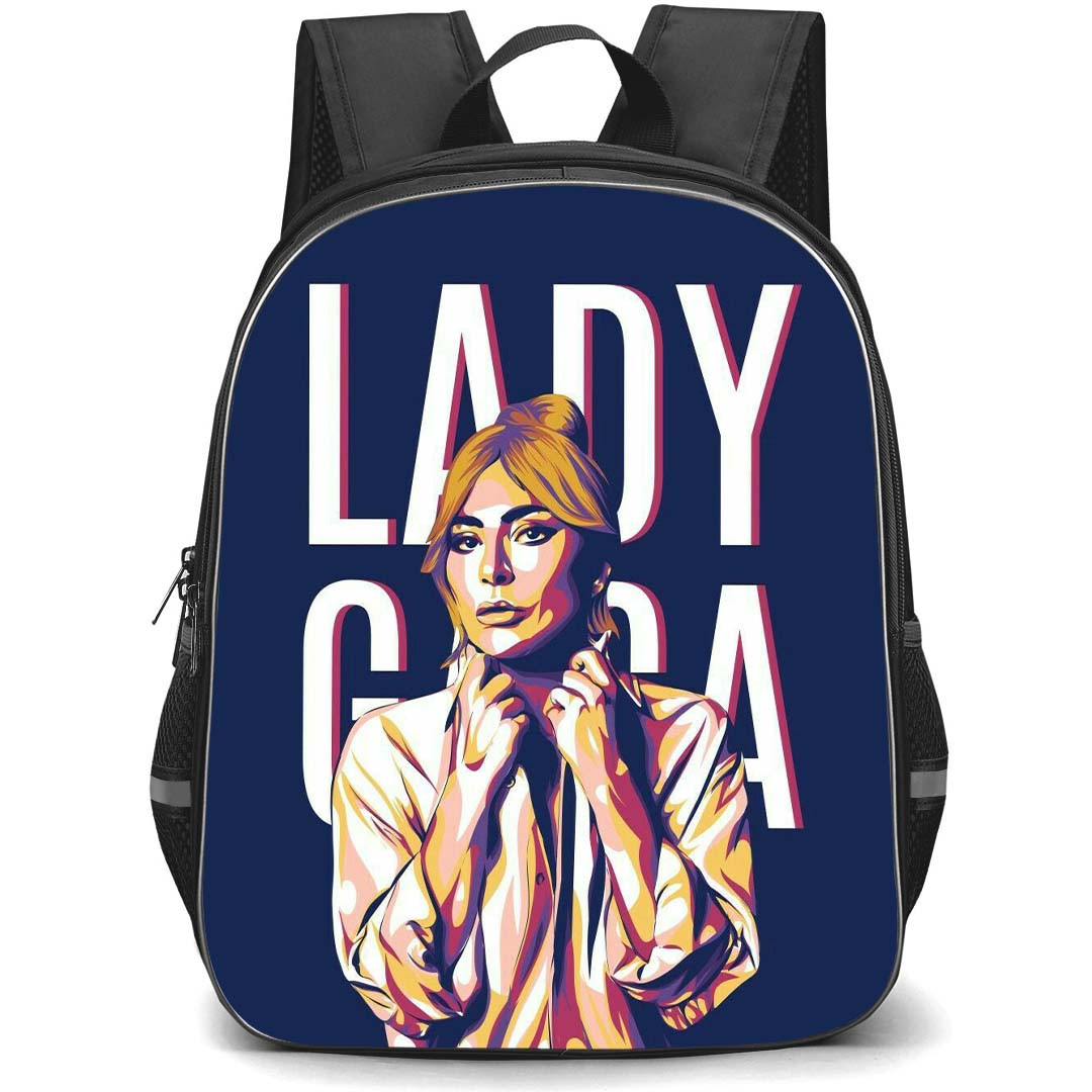 Lady Gaga Backpack StudentPack - Lady Gaga Pop Art On Blue Background