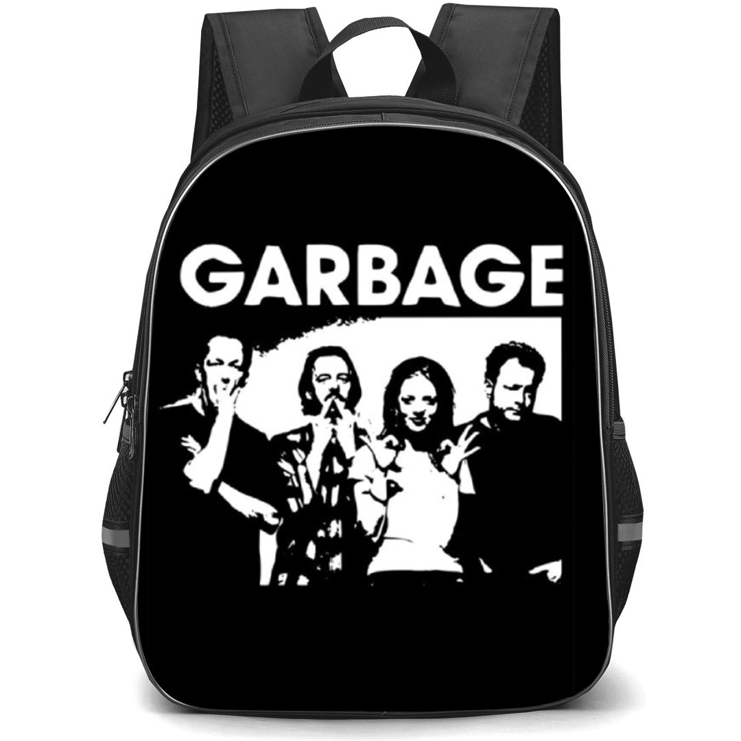 Garbage Backpack School Bag StudentPack - Band Wacky In Black And White Portrait
