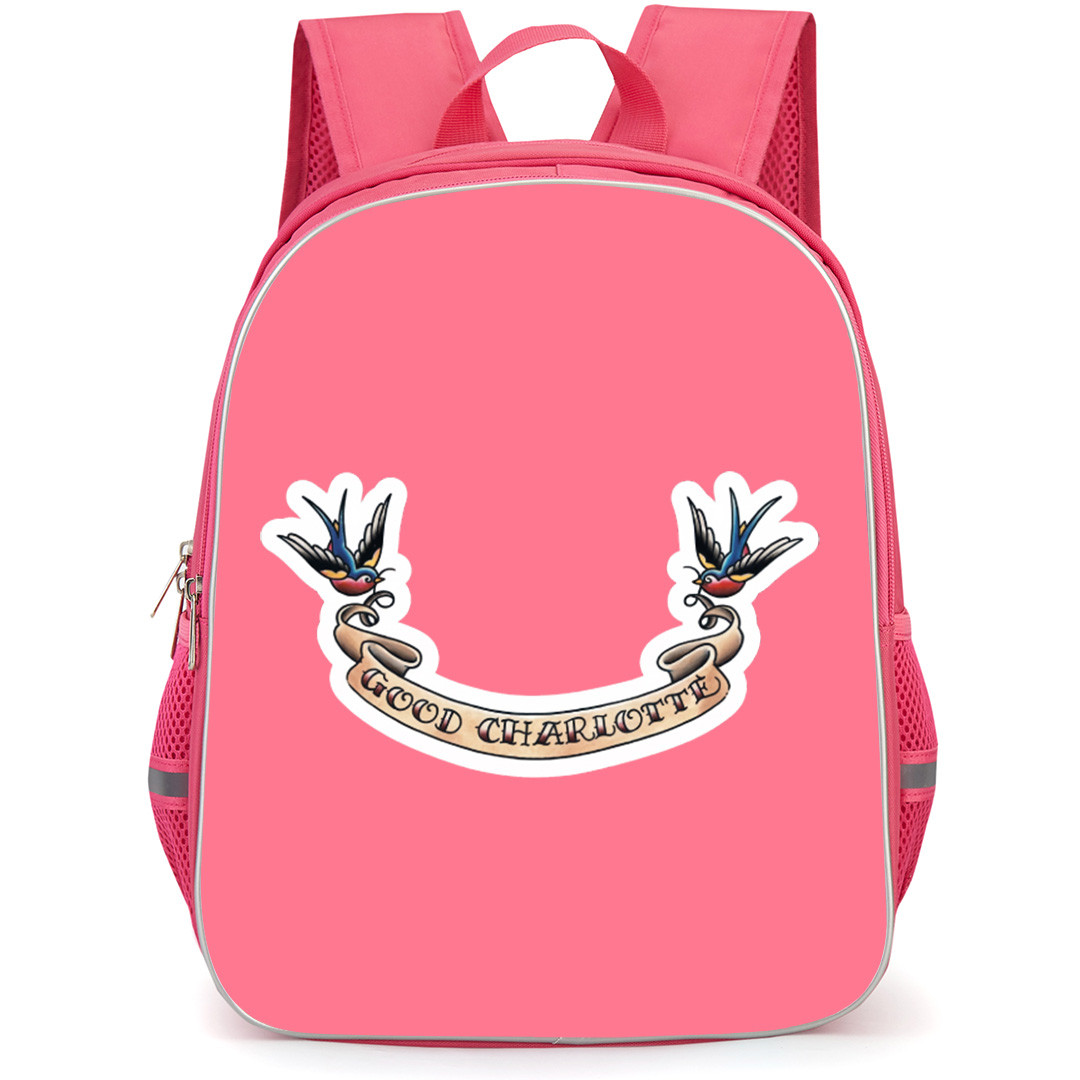 Good Charlotte Backpack School Bag StudentPack - Good Charlotte Banner Logo Sticker Art
