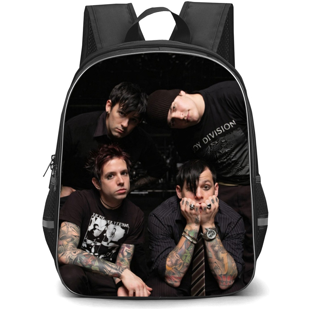 Good Charlotte Backpack School Bag StudentPack - Good Charlotte Group Portrait Joy Division Black Background