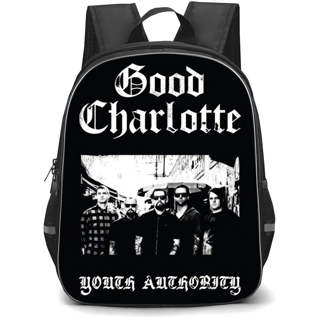 Good Charlotte Backpack School Bag StudentPack - Good Charlotte Youth Authority Black And White Portrait