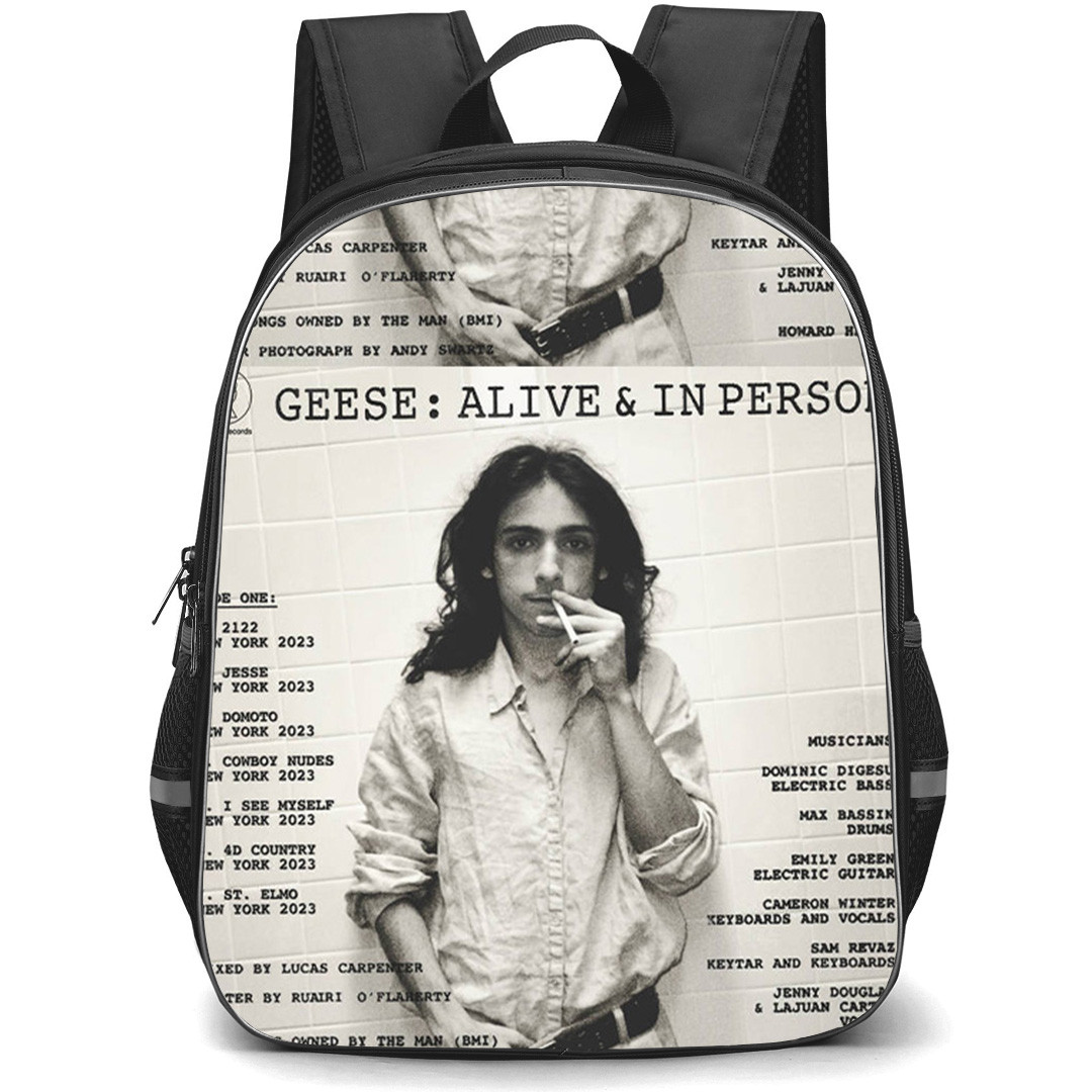 Geese Backpack School Bag StudentPack - Geese Alive And In Person Back Cover Grayscale Poster