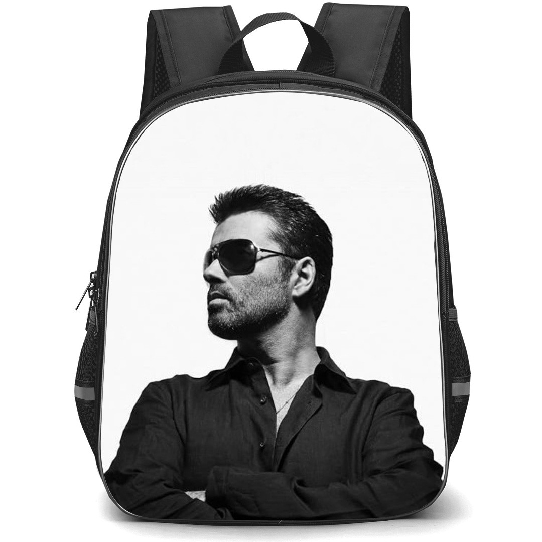 George Michael Backpack School Bag StudentPack - George Michael Side Portrait Greyscale