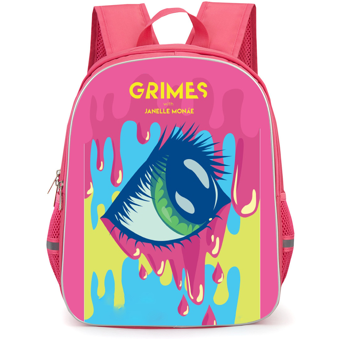 Grimes Backpack School Bag StudentPack - Grimes And Janelle Monae Concert Poster