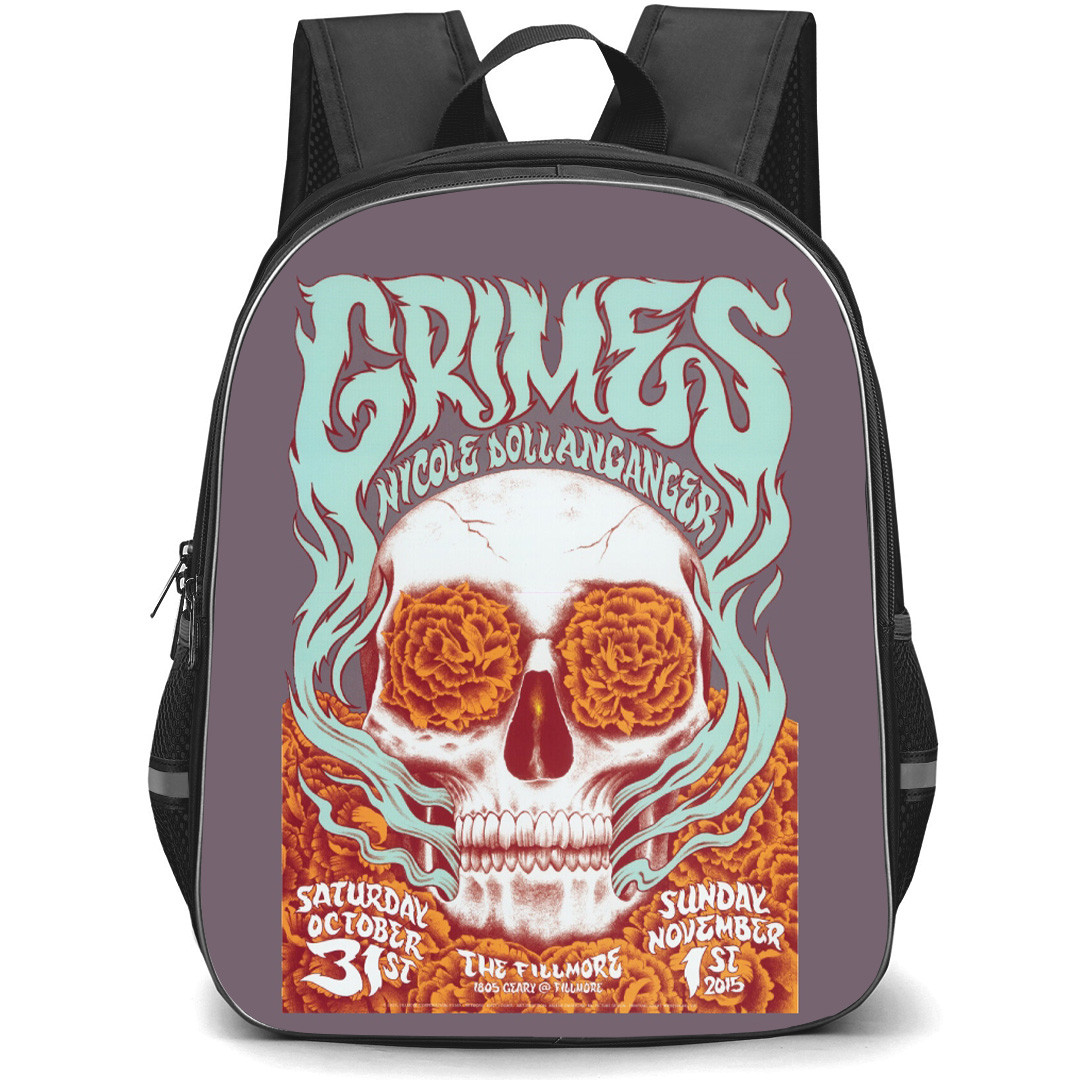 Grimes Backpack School Bag StudentPack - Grimes And Nicole Dollaganger Concert Poster