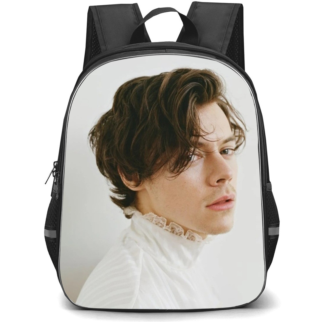 Harry Styles Backpack School Bag StudentPack - Harry Styles Side Portrait White Background