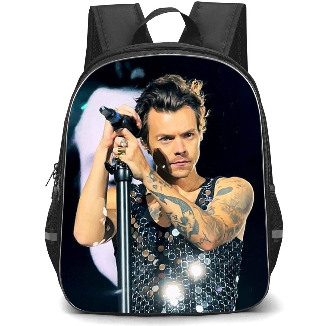 Harry Styles Backpack School Bag StudentPack - Harry Styles On Stage Wearing Sequin Top