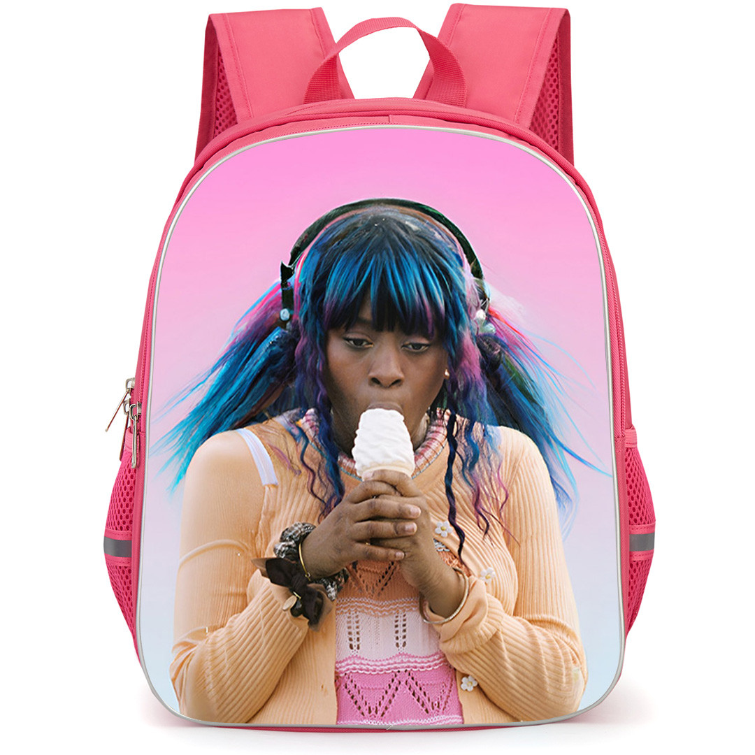 Hemlocke Springs Backpack School Bag StudentPack - Hemlocke Springs Eating Cone Ice Cream On Pink Background