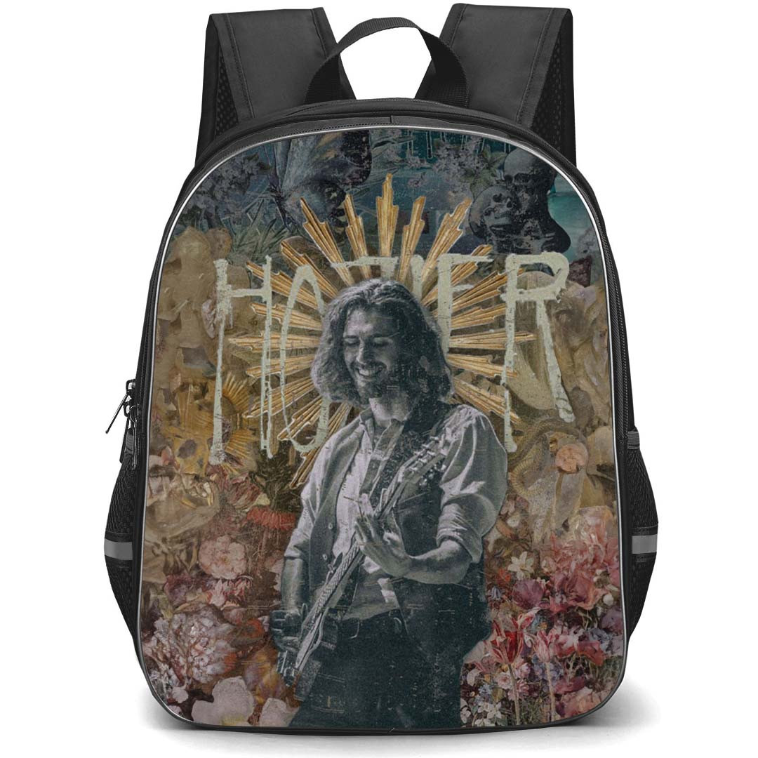 Hozier Backpack StudentPack - Hozier Playing Guitar Grayscale Picture On Vintage Painting
