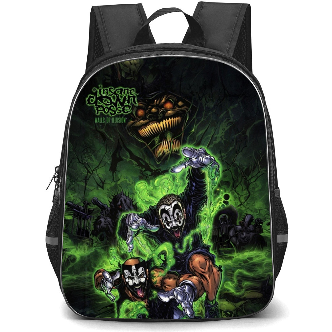 Insane Clown Posse Backpack School Bag StudentPack - Insane Clown Posse Wall Of Illusion Green Comic Art