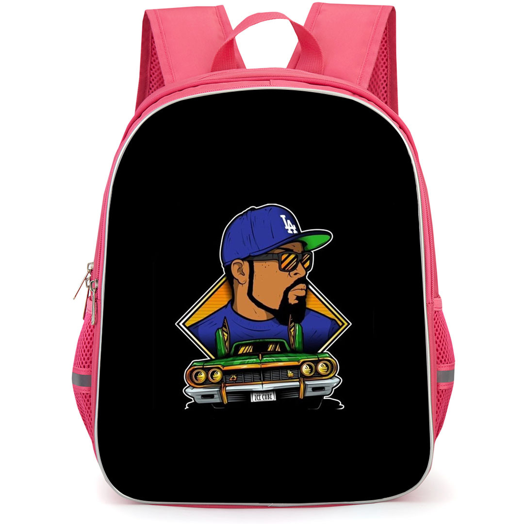 Ice Cube Backpack StudentPack - Ice Cube Cartoon Art On Black Background