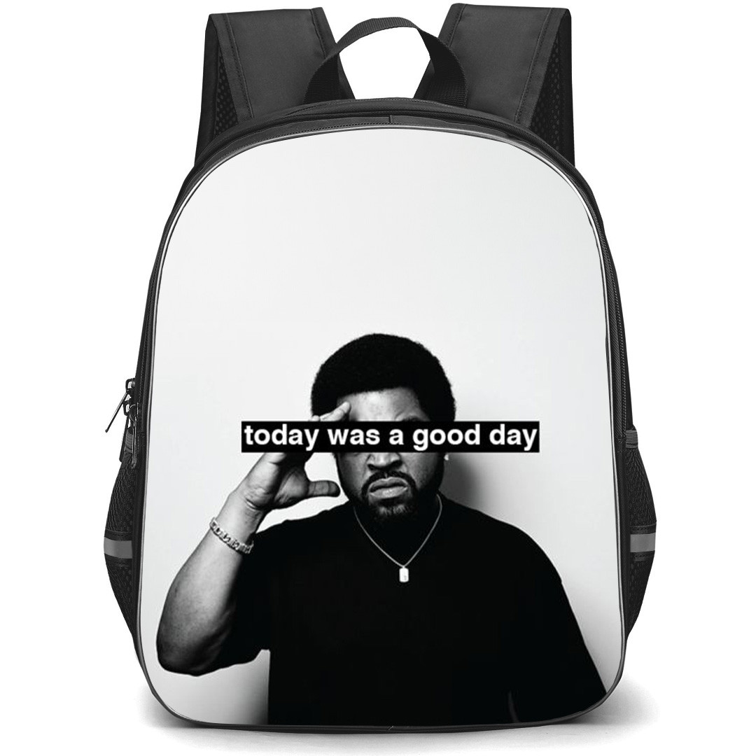 Ice Cube Backpack StudentPack - Ice Cube Today Was A Good Day Black And White Sticker