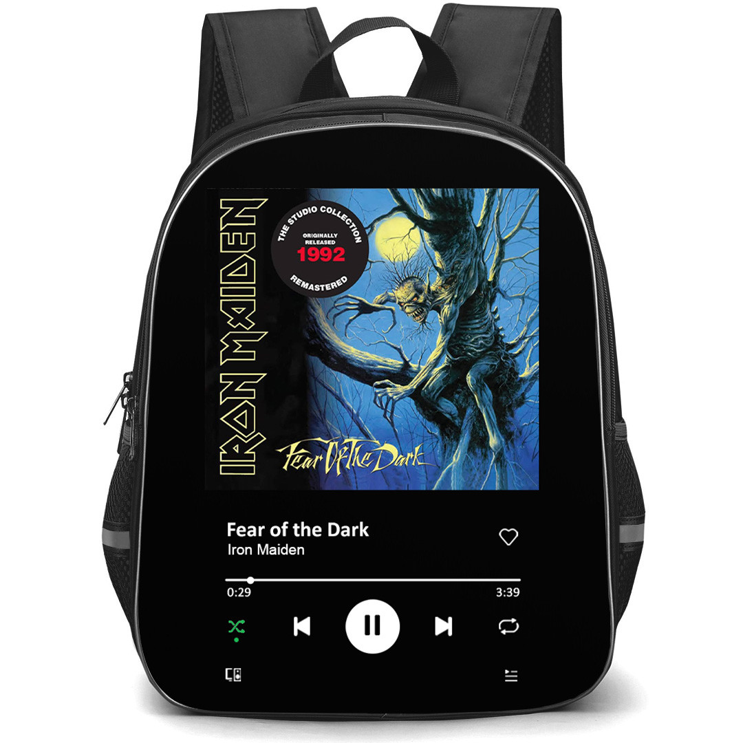 Iron Maiden Backpack School Bag StudentPack - Iron Maiden Fear Of The Dark Album Cover Spotify Library Poster