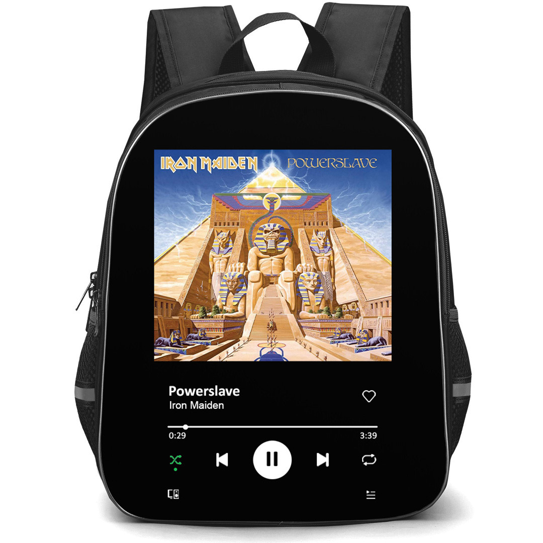 Iron Maiden Backpack School Bag StudentPack - Iron Maiden Powerslave Album Cover Spotify Library Poster
