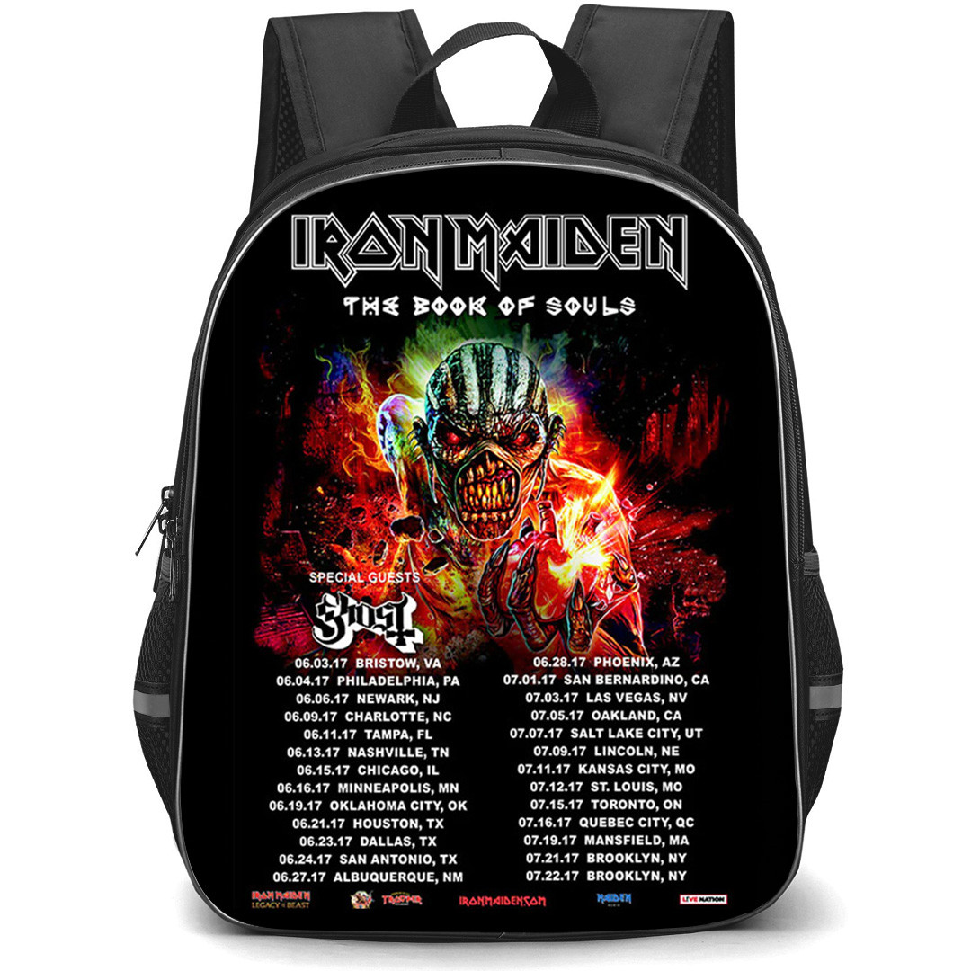 Iron Maiden Backpack School Bag StudentPack - Iron Maiden The Book Of Souls Concert Poster