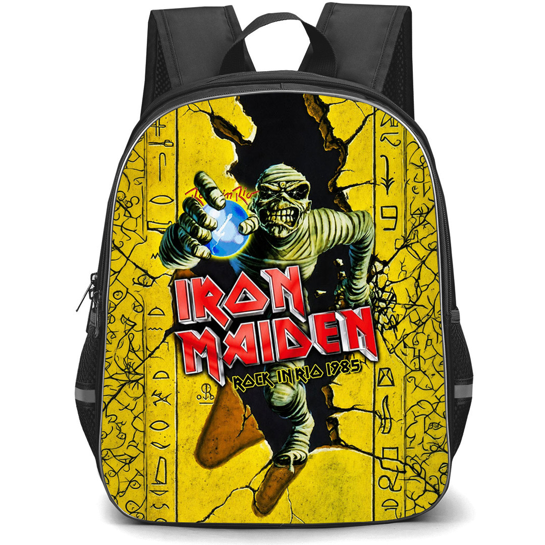 Iron Maiden Backpack School Bag StudentPack - Iron Maiden Tour In Rio Poster