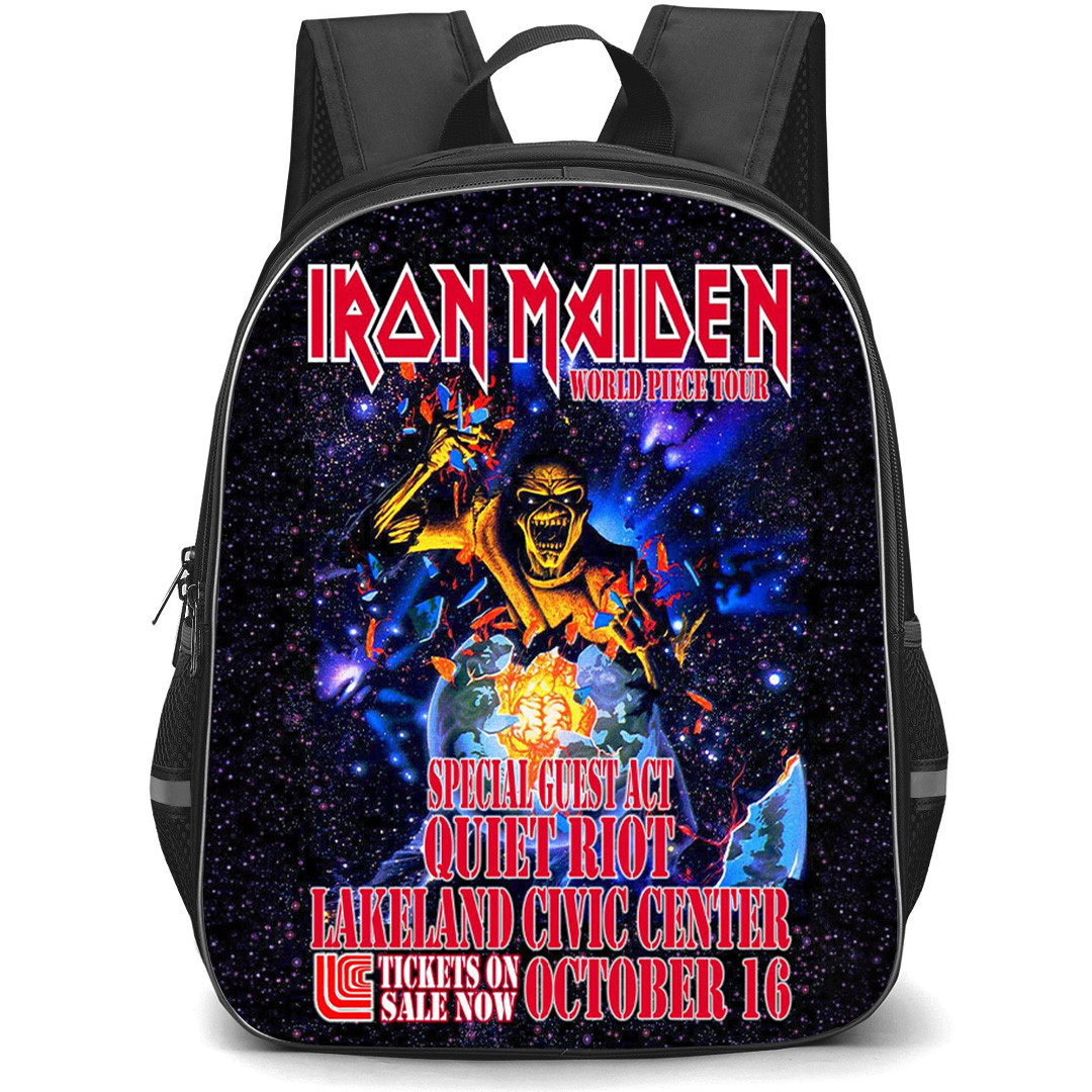 Iron Maiden Backpack School Bag StudentPack - Iron Maiden World Piece Tour Poster
