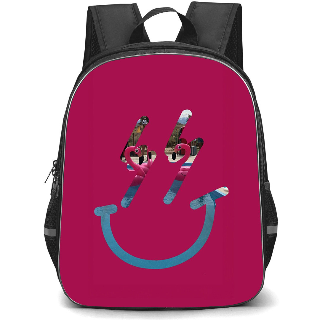 J Balvin Backpack StudentPack - J Balvin Emoji Freak On Red Background