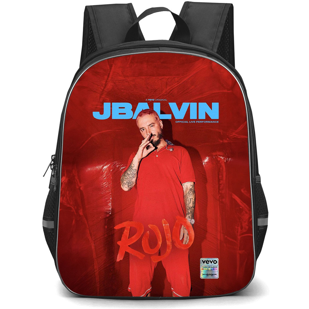 J Balvin Backpack StudentPack - J Balvin Wearing Red Dress In Rojo Music Video Poster