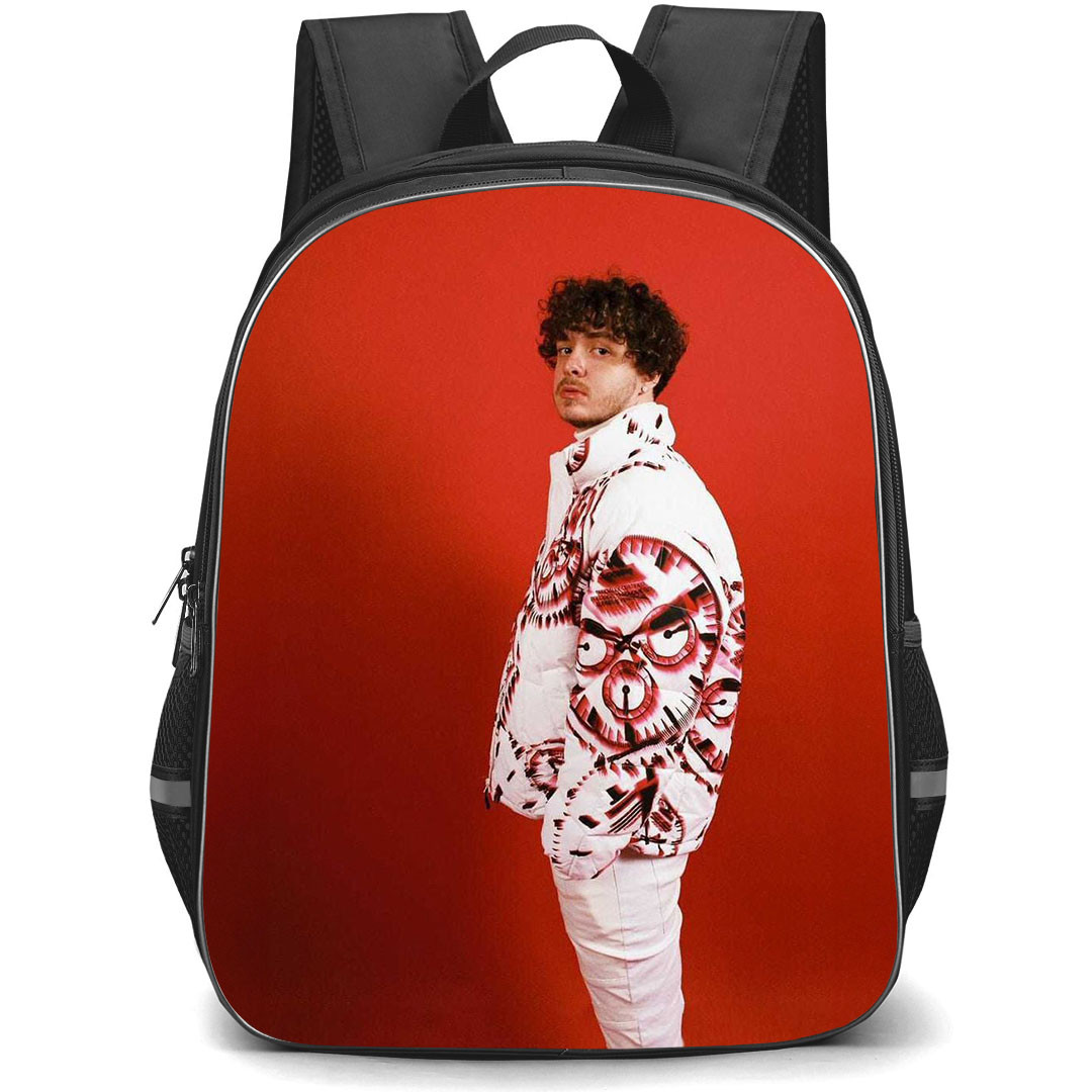 Jack Harlow Backpack StudentPack - Jack Harlow Standing Side Portrait On Red Background