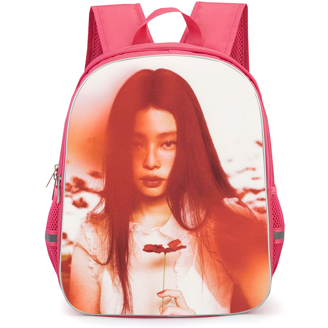 Jennie Kim Backpack StudentPack - Jennie Kim Wear Cowgirl Outfit And Standing On Blue Background