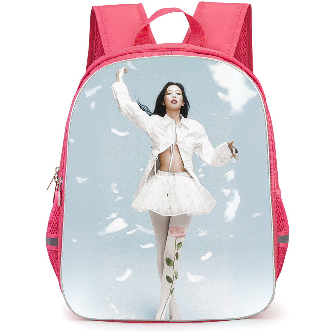 Jennie Kim Backpack StudentPack - Jennie Kim Holding Flower Retro Portrait Poster