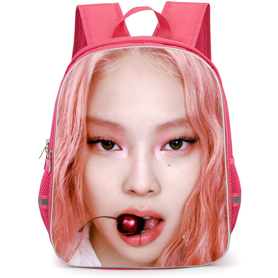 Jennie Kim Backpack StudentPack - Jennie Kim Is Peeking Inside The Black Cartain Poster