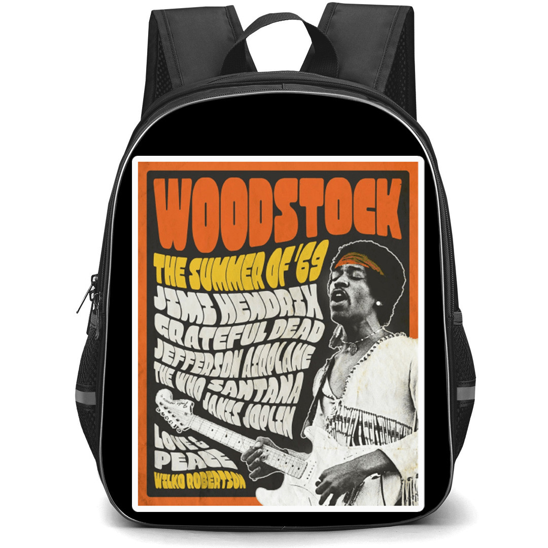 Jim Hendrix Backpack School Bag StudentPack - Jim Hendrix Woodstock '69 Poster