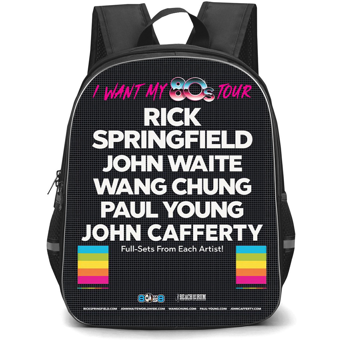 John Waite Backpack School Bag StudentPack - John Waite I Want My 80's Tour Poster