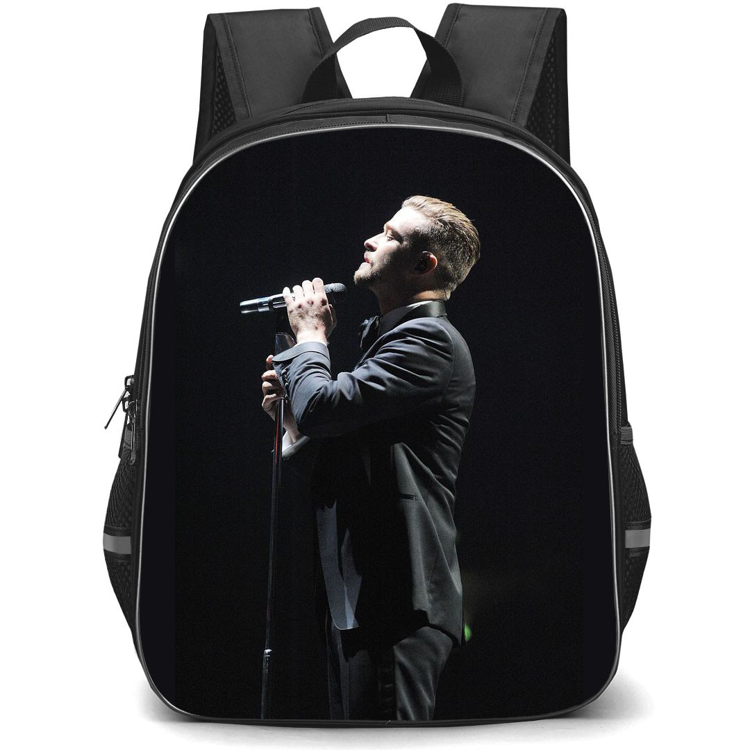 Justin Timberlake Backpack StudentPack - Justin Timberlake Singing On A Dark Stage Poster
