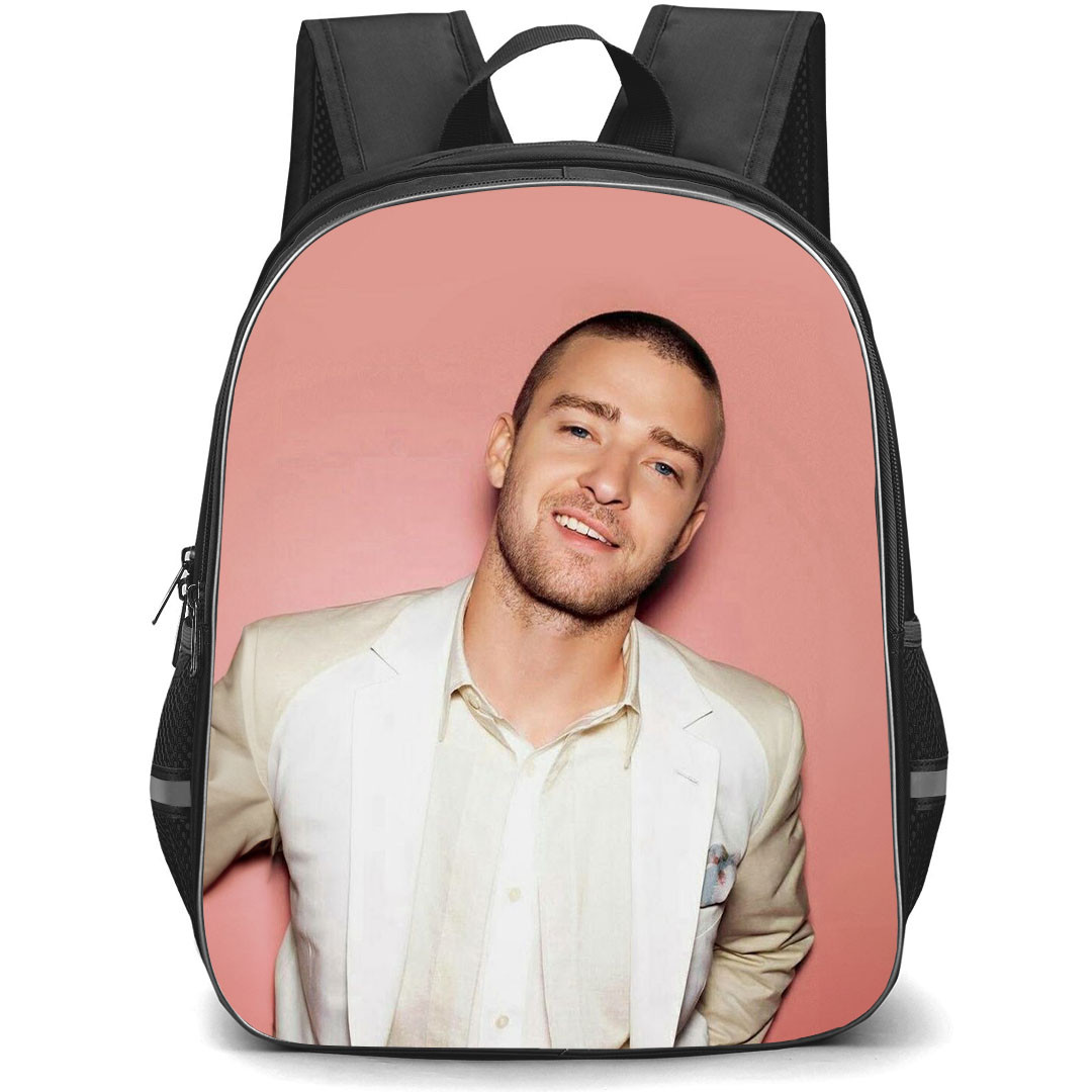 Justin Timberlake Backpack StudentPack - Justin Timberlake Smiling Portrait On Pink Background