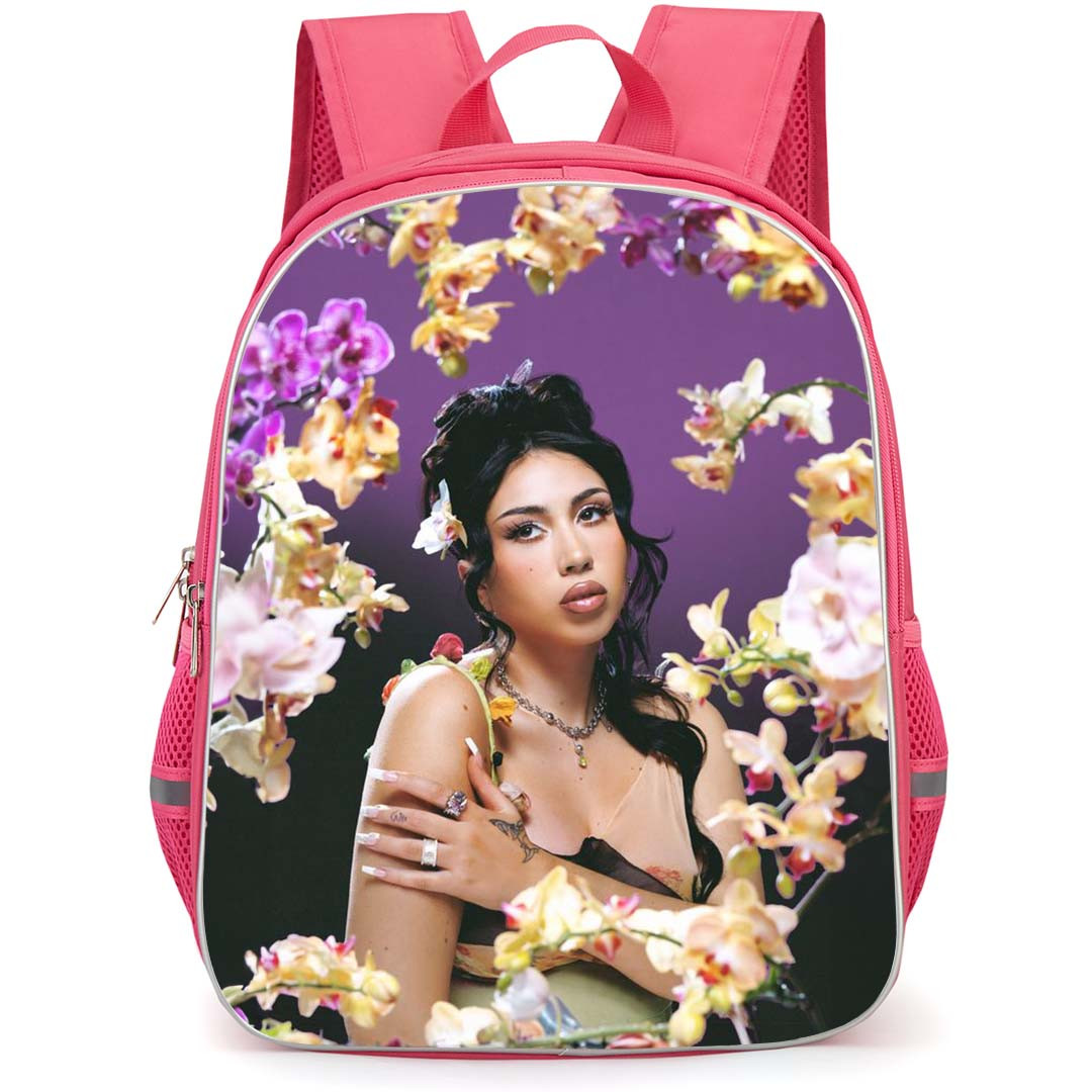 Kali Uchis Backpack StudentPack - Kali Uchis Portrait On Floral Purple Background