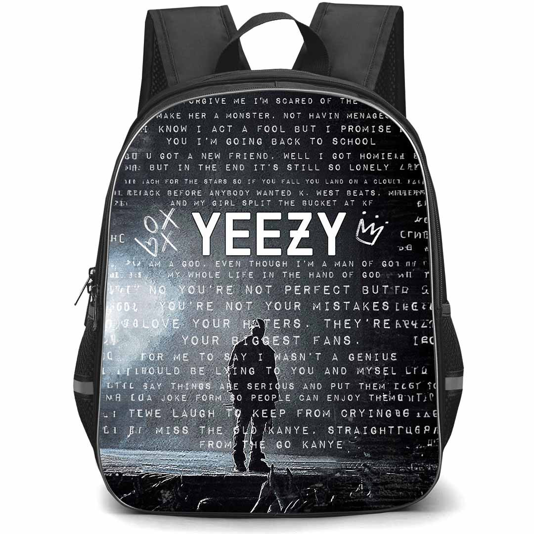 Kanye West Backpack StudentPack - Kanye West Yeezy Black And White Lettering Poster