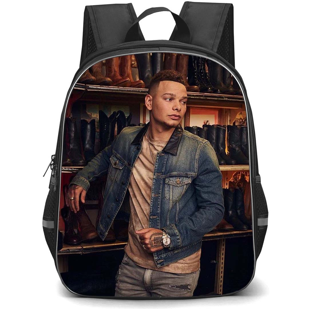 Kane Brown Backpack StudentPack - Kane Brown Side Portrait On Boot Shelf Background