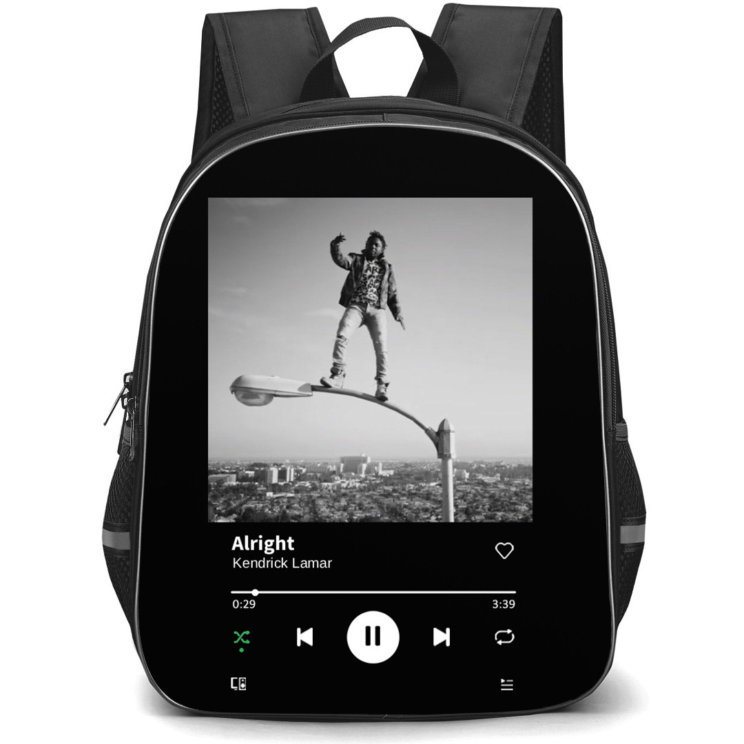 Kendrick Lamar Backpack School Bag StudentPack - Kendrick Lamar Alright Cover Art