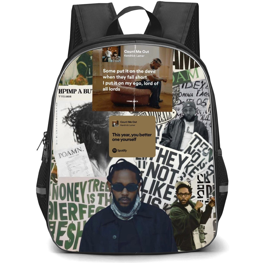 Kendrick Lamar Backpack School Bag StudentPack - Kendrick Lamar Count Me Out Collage