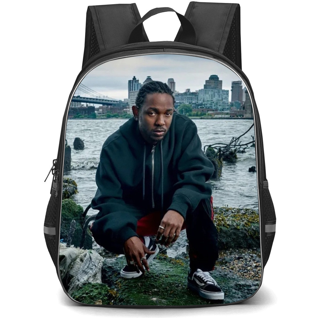 Kendrick Lamar Backpack School Bag StudentPack - Kendrick Lamar Crouching Bridge Background