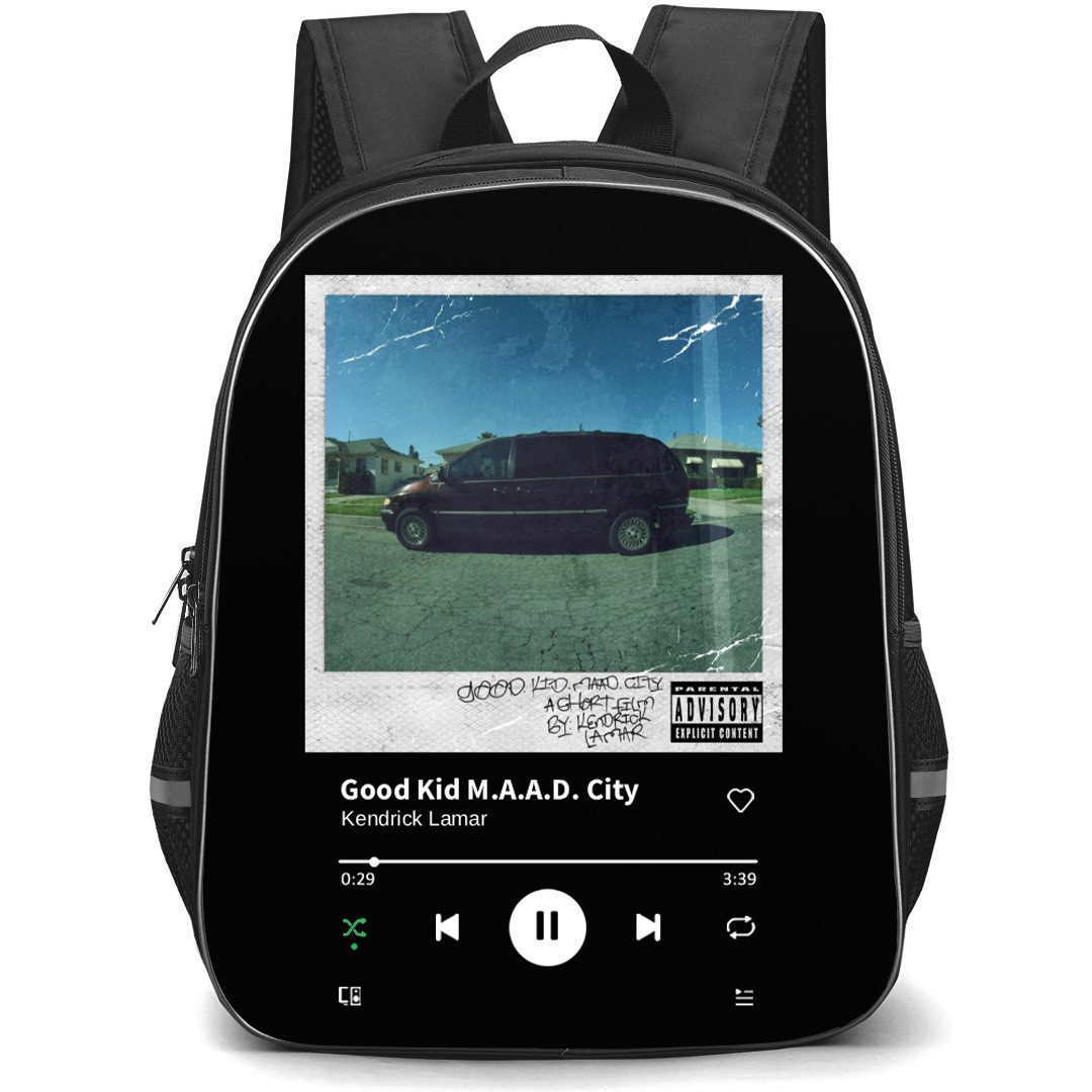 Kendrick Lamar Backpack School Bag StudentPack - Kendrick Lamar Good Kid M.A.A.D. City Album Cover