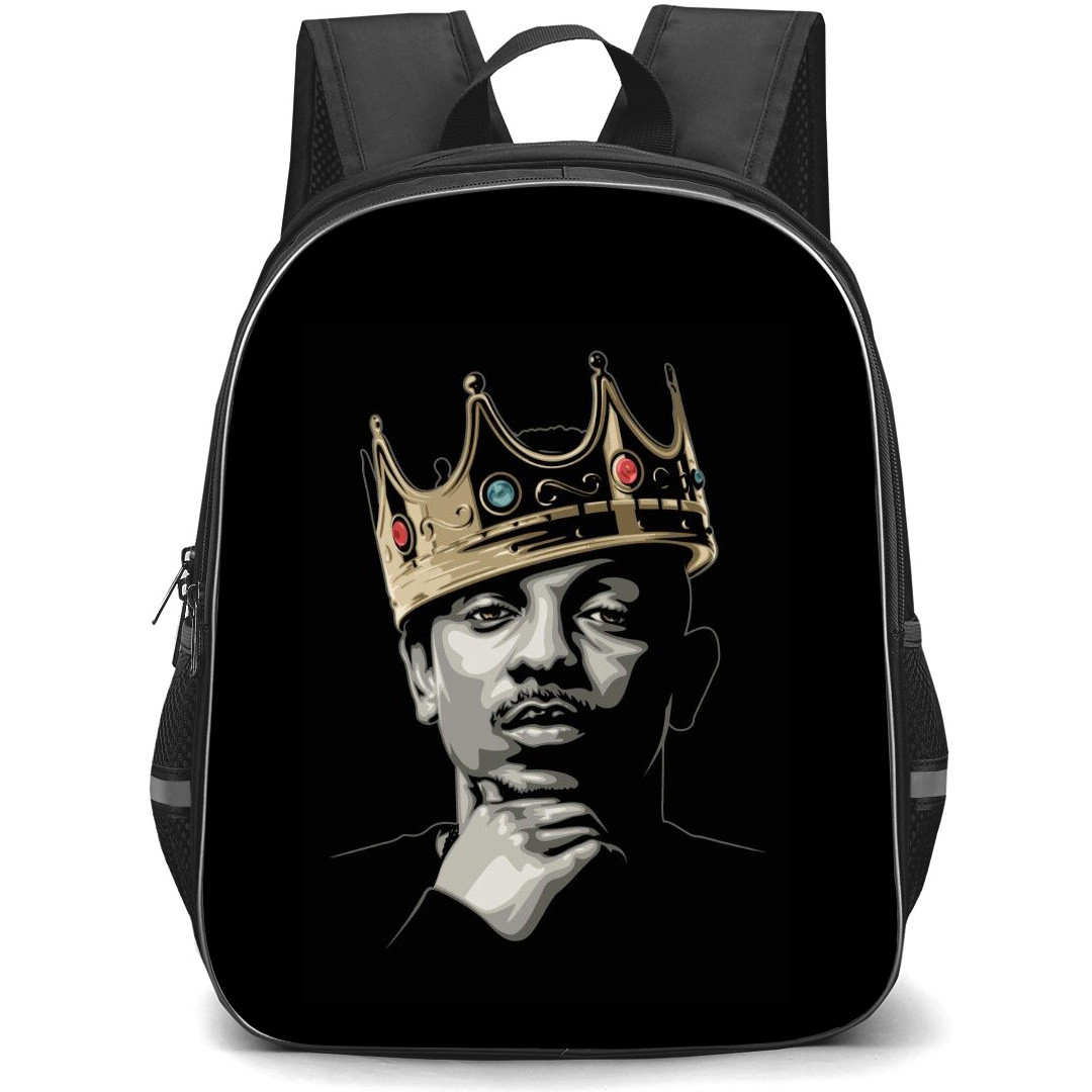 Kendrick Lamar Backpack StudentPack - Kendrick Lamar The King On Black Background