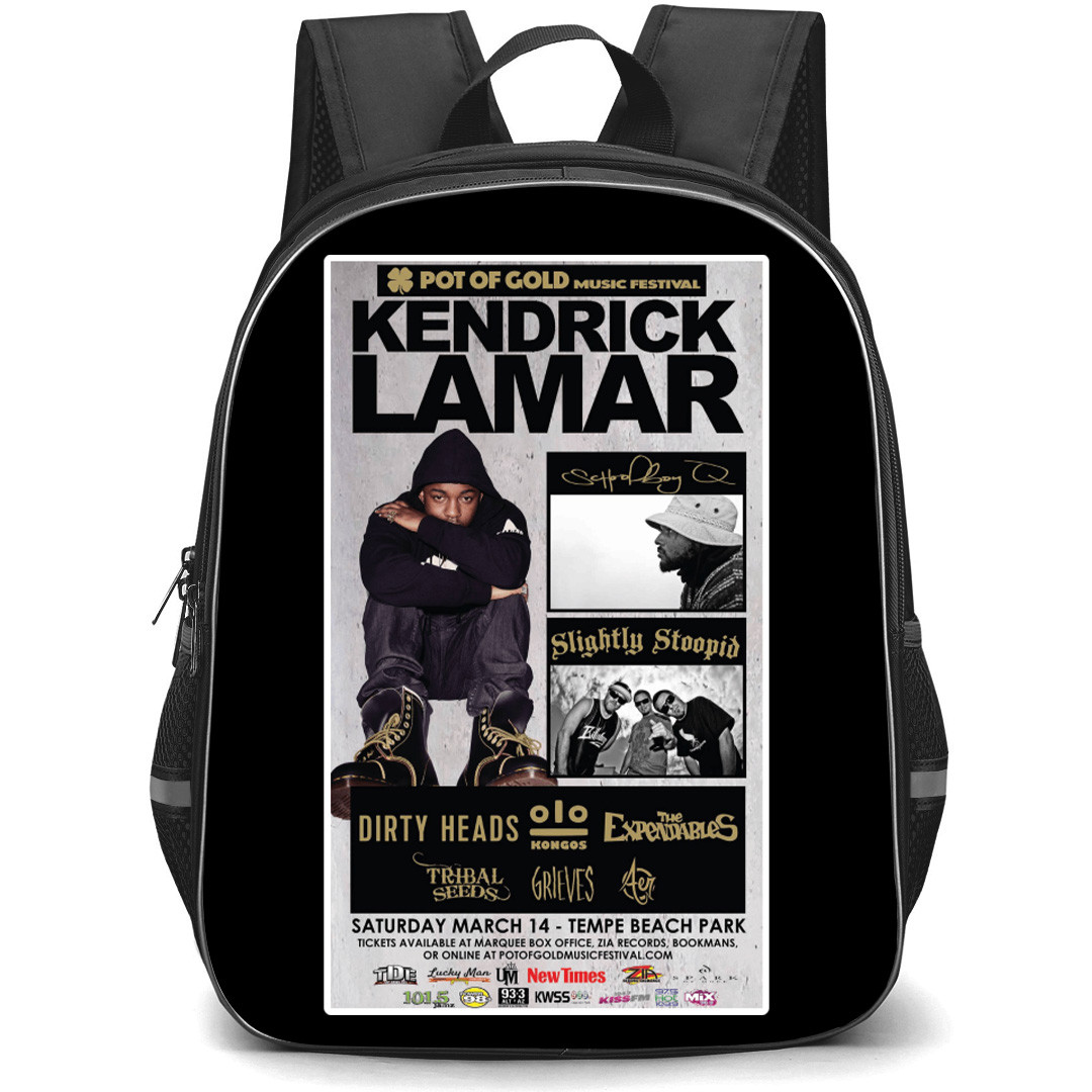 Kendrick Lamar Backpack School Bag StudentPack - Kendrick Lamar Pot Of Gold Music Festival Poster