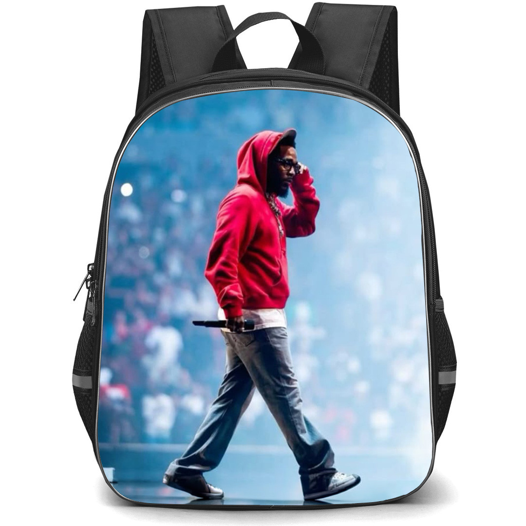 Kendrick Lamar Backpack School Bag StudentPack - Kendrick Lamar Side Portrait Crowd Background