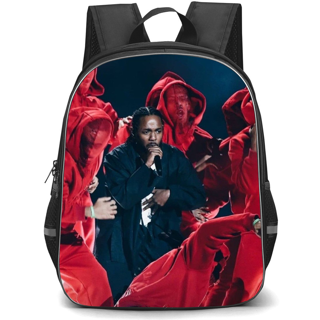 Kendrick Lamar Backpack School Bag StudentPack - Kendrick Lamar Singing Blue Background