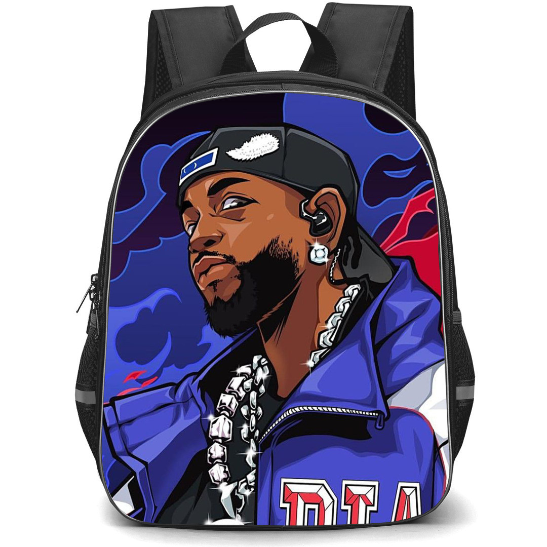 Kendrick Lamar Backpack StudentPack - Kendrick Lamar Wear Blue Jacket Illustration Art Poster