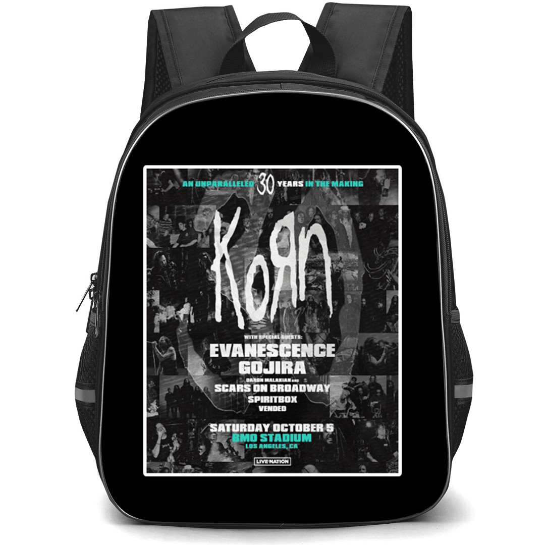 Korn Backpack School Bag StudentPack - Korn 30th Anniversary Concert Poster