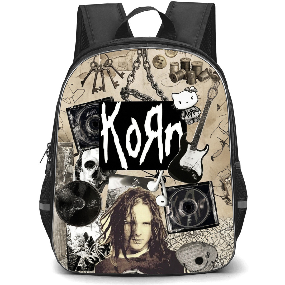 Korn Backpack School Bag StudentPack - Korn Black And White Collage