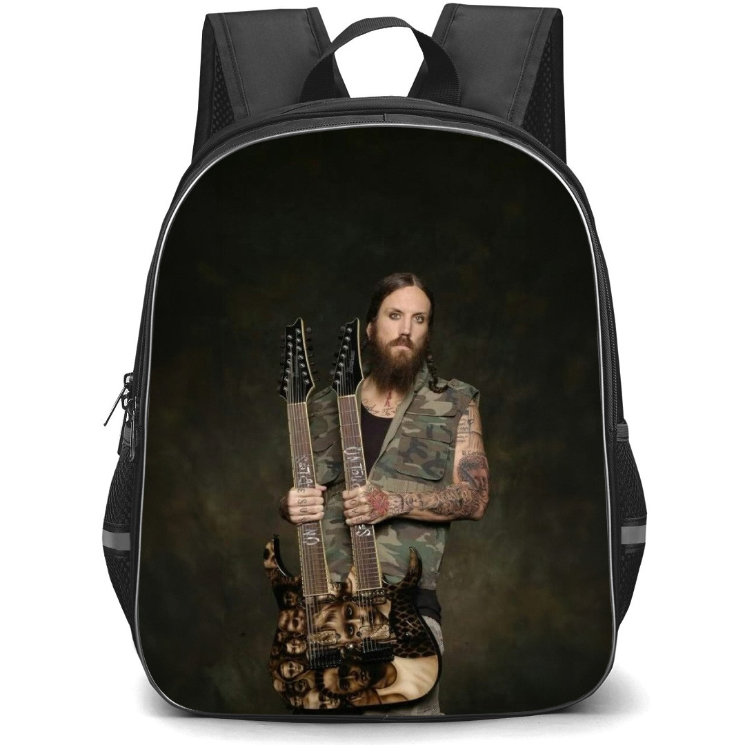 Korn Backpack School Bag StudentPack - Korn Brian Welch Holding Double Neck Guitar
