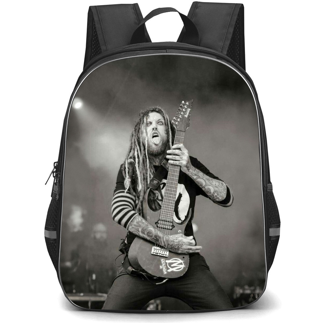 Korn Backpack School Bag StudentPack - Korn Brian Welch Tongue Out Pose Stage Background